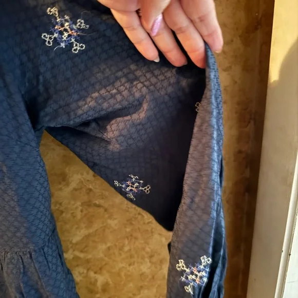 Knox Rose Blue Embellished 3/4 Sleeve Tunic Dress - Picture 5 of 5